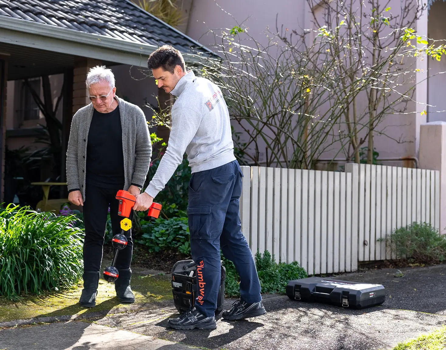 A Plumbwell Plumbing Services plumber running leak detection at a Sydney home